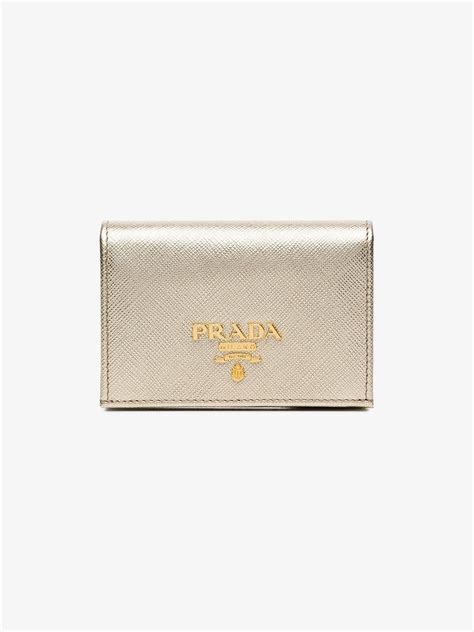 prada metallic gold wallet|prada wallet black woman.